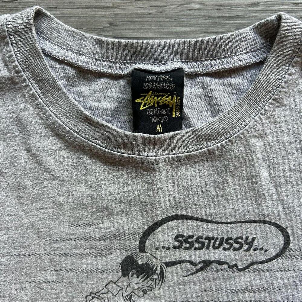 Vintage Stussy x Xaime Hernandez Comic Graphic T-Shirt, Grey, Size M